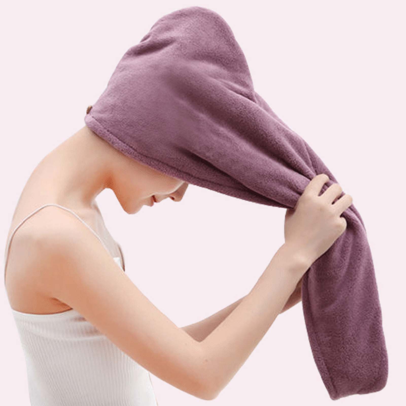 Hair Spa Wellness - Korallenvlies-Haarhandtuch für Damen, extra dick, Badekappe,