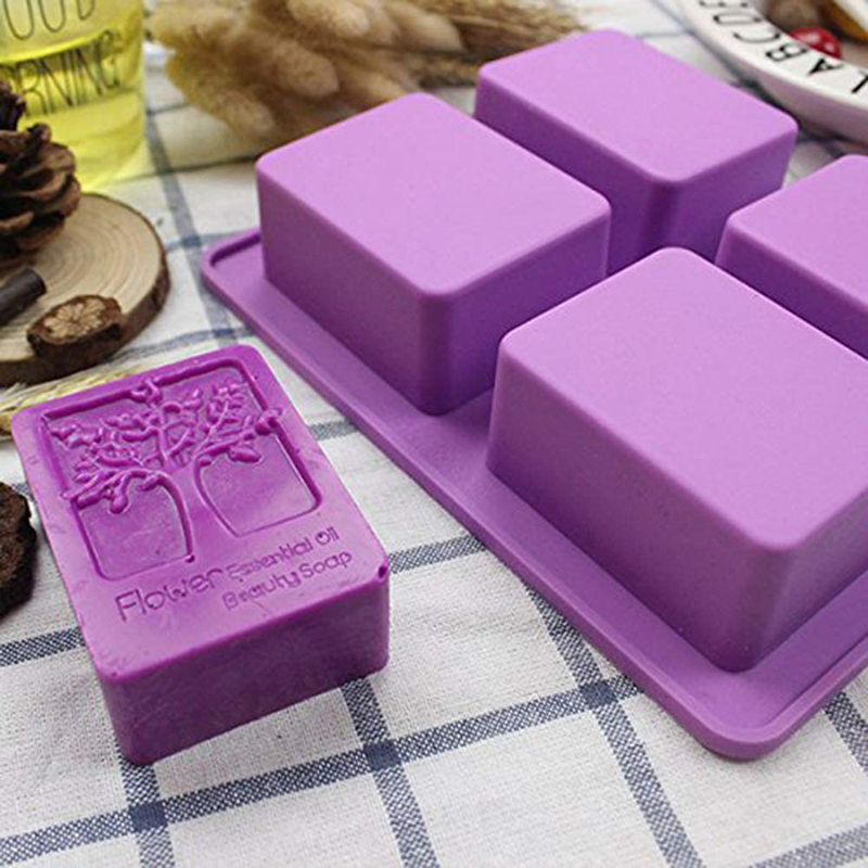 Bath Bomb Mold - Rechteck Lebensbaum Silikon Seife Form Blume