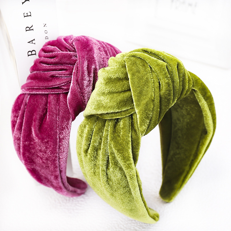 Hair Spa Wellness - Geknotete Samt-Lünette, Damen-Stirnband, Mädchen, modische Strick-Haarbänder,