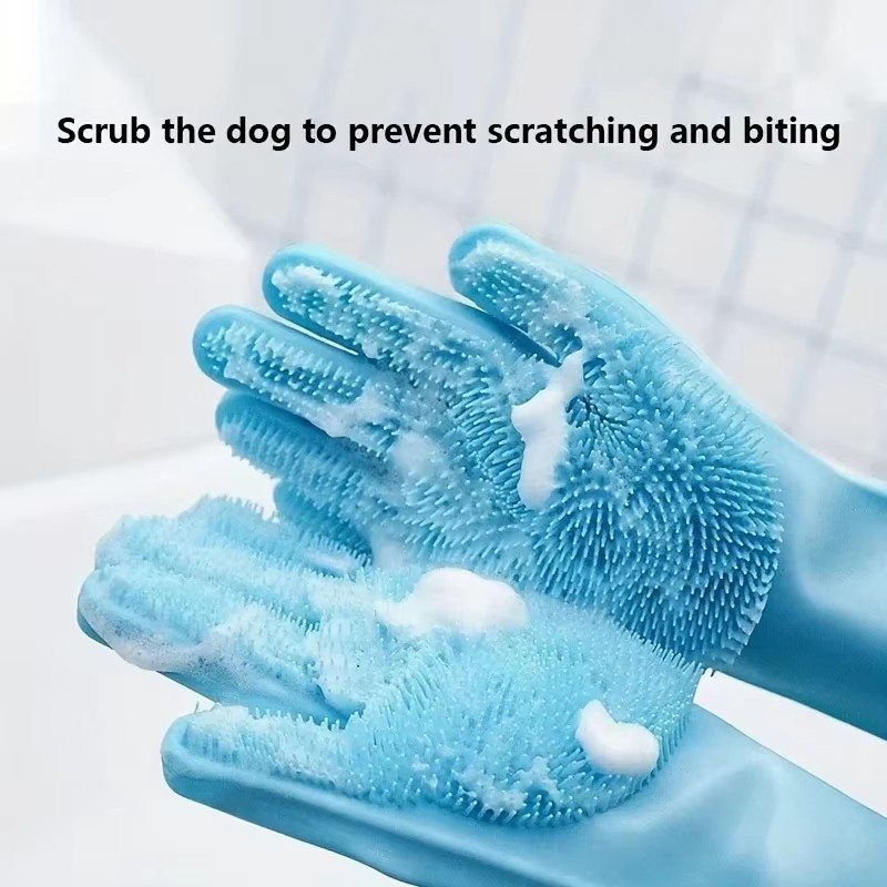Hair Spa Wellness - Haustier-Pflege-Reinigungshandschuhe, Hunde- und Katzen-Bade-Shampoo-Handschuh, Scheuerschwamm, Magischer