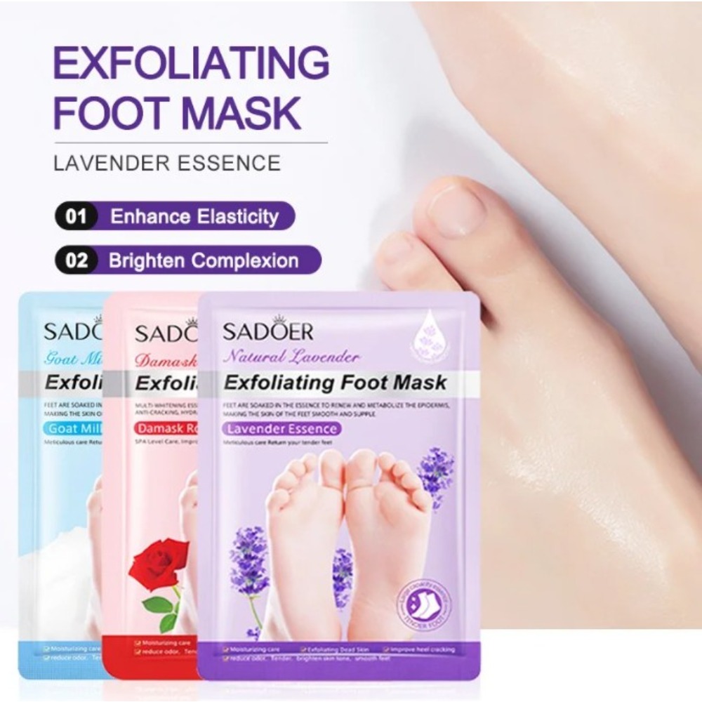 Foot Mask Peeling - Milch Lavendel Fußmaske Feuchtigkeitsspendende Fußpeelingmaske Peeling