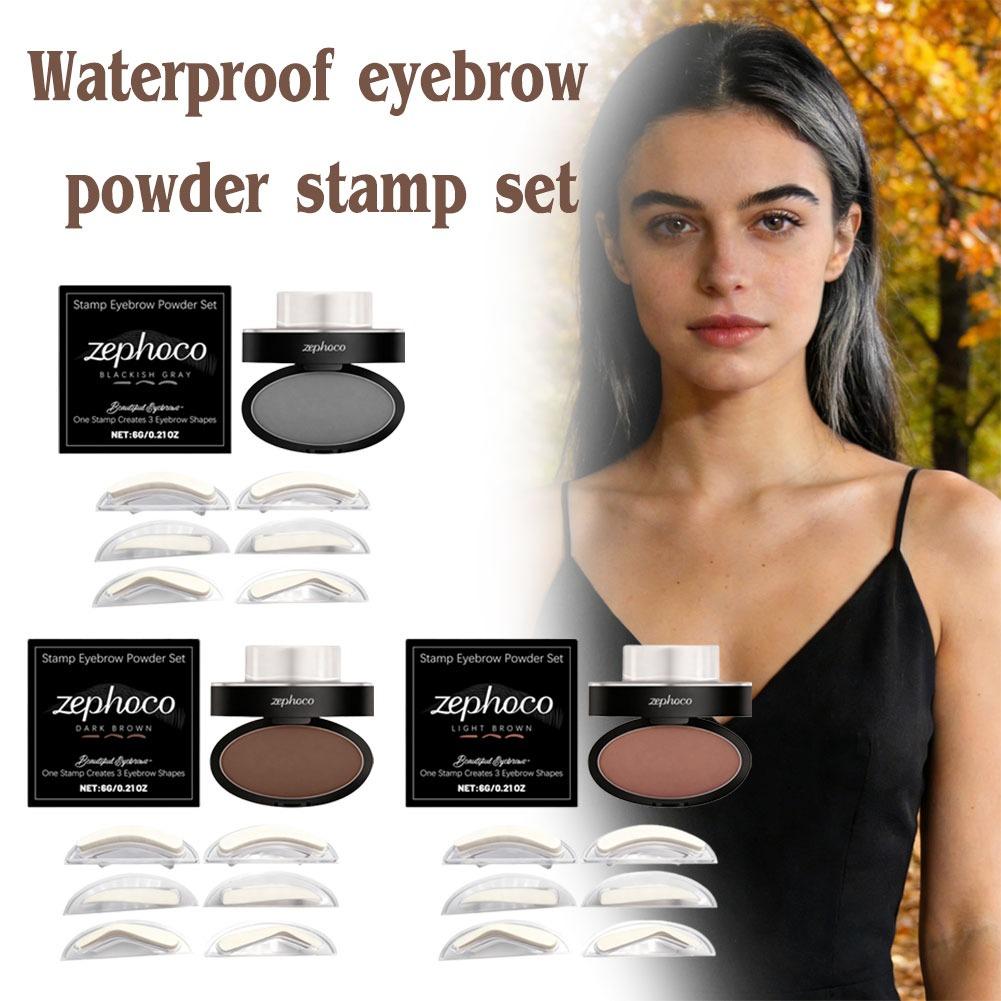 Brow Lamination Kit - Wasserdichtes Augenbrauenpuder-Stempel-Set mit Schablone für natürliche