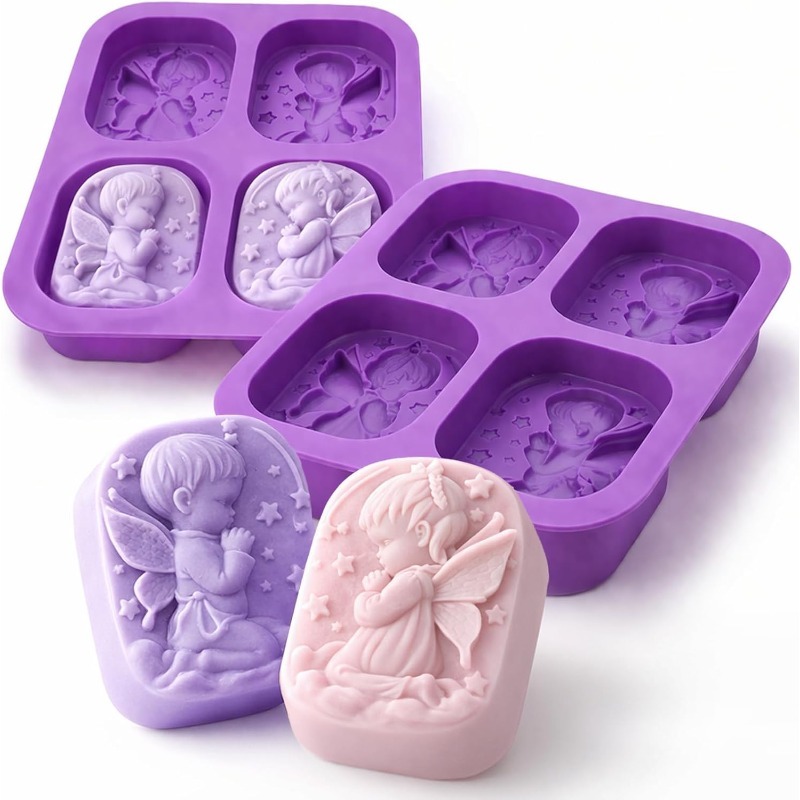 Bath Bomb Mold - Engel-Silikonform für Seifenherstellung, Design mit betenden